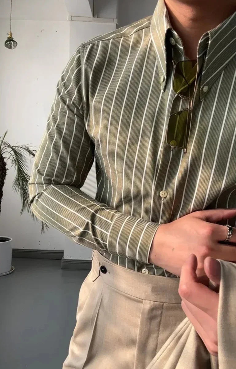 Chemise tendance infroissable à rayures