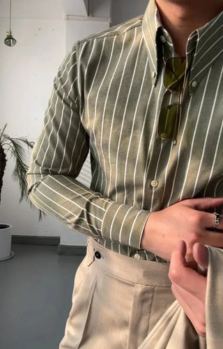Chemise tendance infroissable à rayures