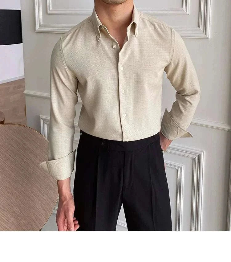 Chemise de bureau décontractée à manches longues
