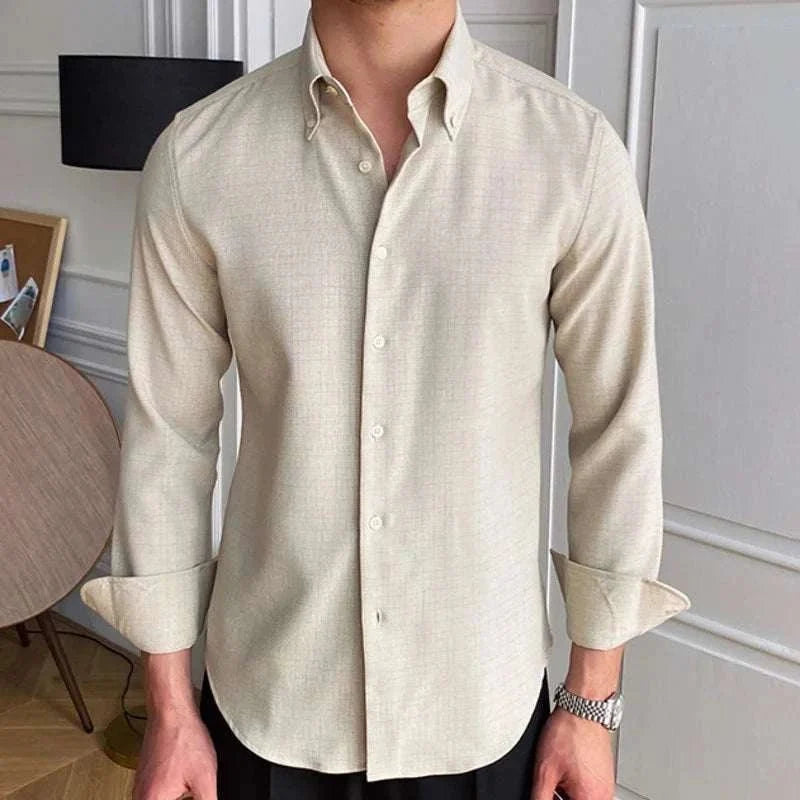 Chemise de bureau décontractée à manches longues