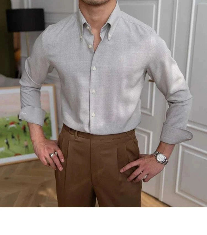 Chemise de bureau décontractée à manches longues