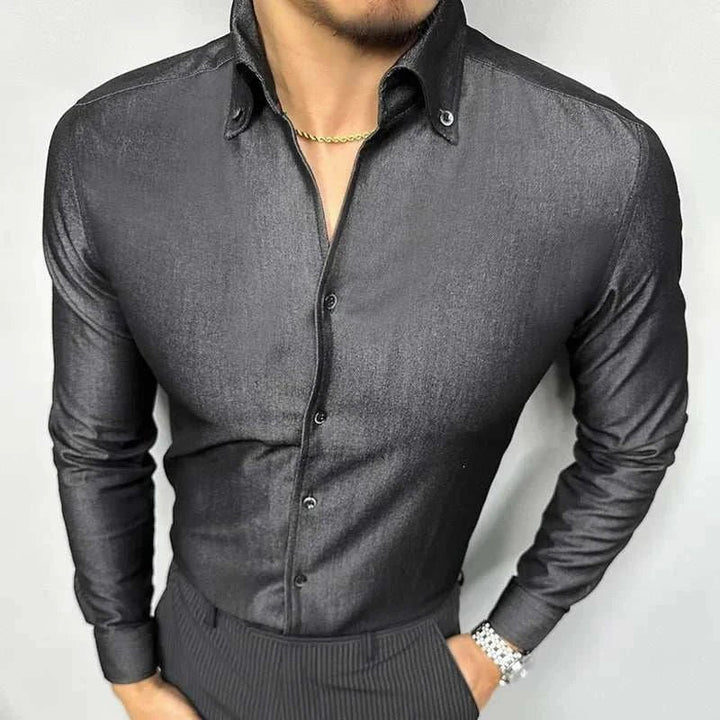 Chemise de bureau pour homme bleu et noir