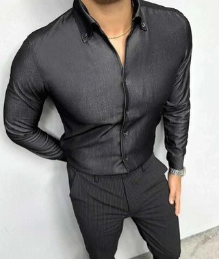 Chemise de bureau pour homme bleu et noir