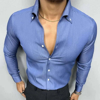 Chemise de bureau pour homme bleu et noir