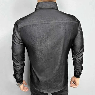 Chemise de bureau pour homme bleu et noir