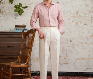 Chemise classique rayée en lin