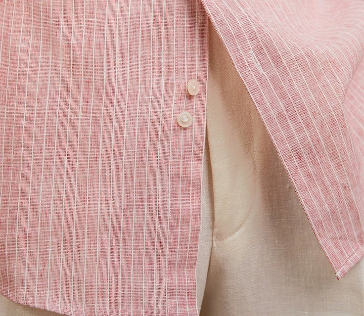 Chemise classique rayée en lin