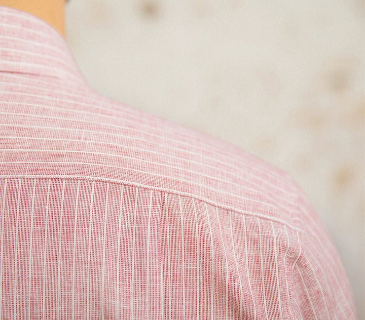 Chemise classique rayée en lin