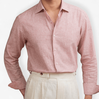 Chemise classique rayée en lin
