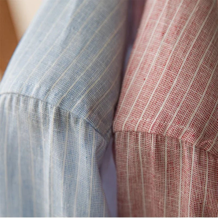 Chemise classique rayée en lin