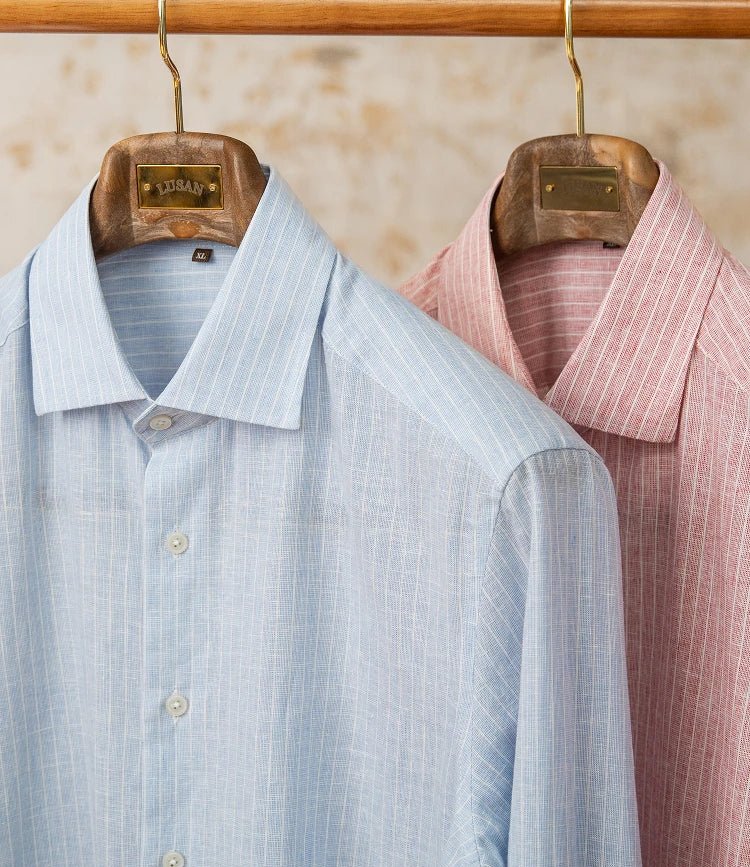 Chemise classique rayée en lin