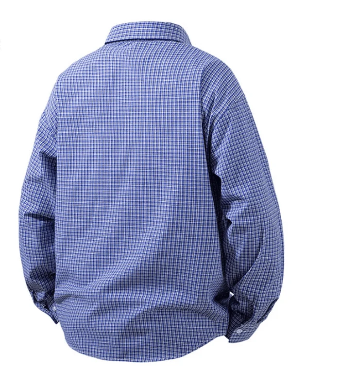 Chemise à microcarreaux et col pointu