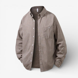 Chemise à microcarreaux et col pointu