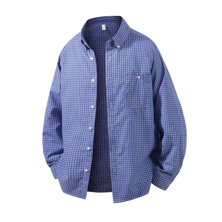 Chemise à microcarreaux et col pointu