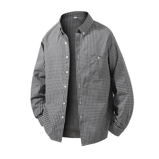 Chemise à microcarreaux et col pointu