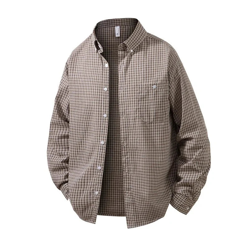Chemise à microcarreaux et col pointu