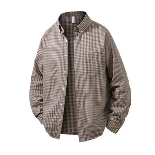 Chemise à microcarreaux et col pointu