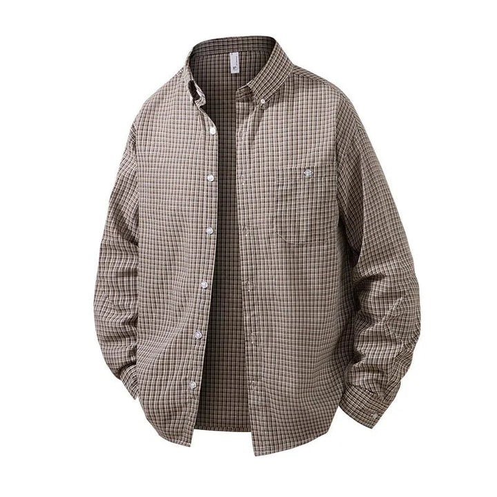 Chemise à microcarreaux et col pointu