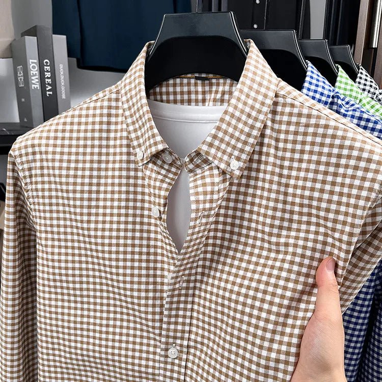 Chemise rétro décontractée à carreaux
