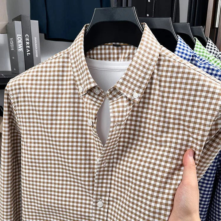 Chemise rétro décontractée à carreaux