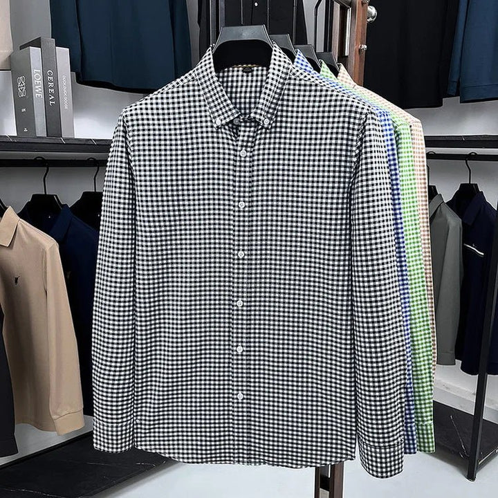 Chemise rétro décontractée à carreaux