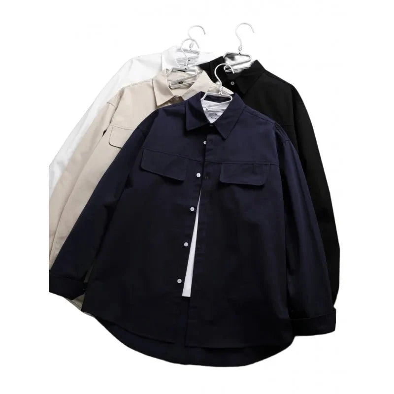 Surchemise en coton à manches longues et doubles poches