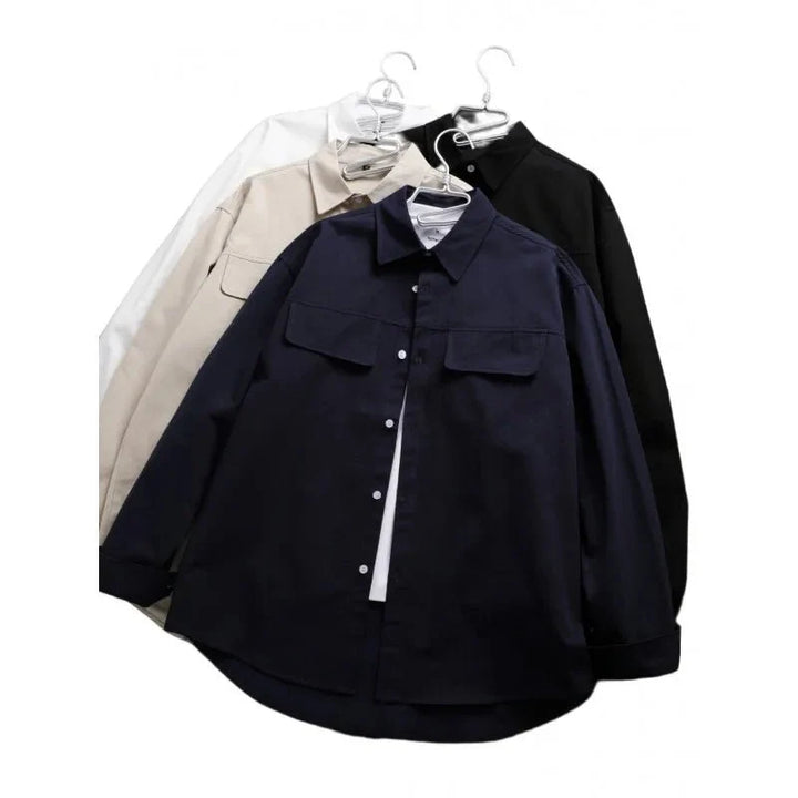 Surchemise en coton à manches longues et doubles poches
