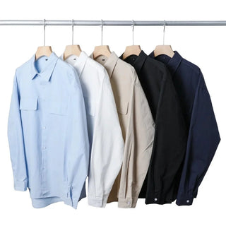 Surchemise en coton à manches longues et doubles poches