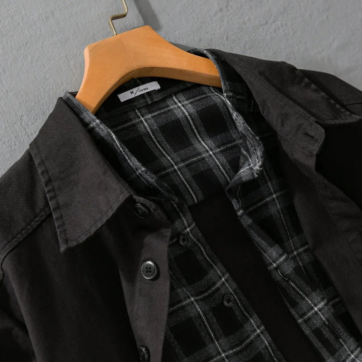 Surchemise rétro doublée à carreaux