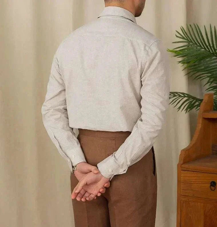 Chemise décontractée à col monobloc et manches longues