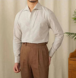 Chemise décontractée à col monobloc et manches longues