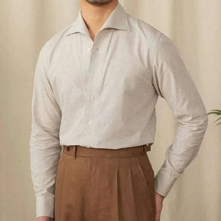 Chemise décontractée à col monobloc et manches longues
