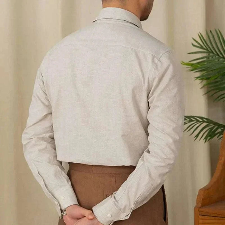 Chemise décontractée à col monobloc et manches longues