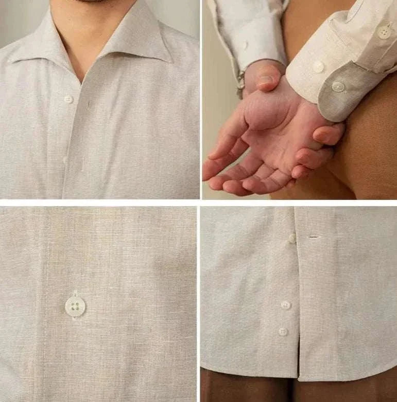 Chemise décontractée à col monobloc et manches longues