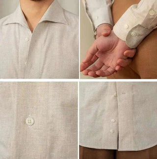 Chemise décontractée à col monobloc et manches longues