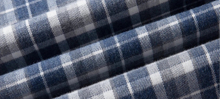 Chemise à carreaux en pur coton à manches longues