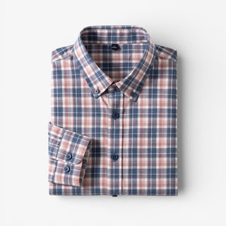 Chemise à carreaux en pur coton à manches longues
