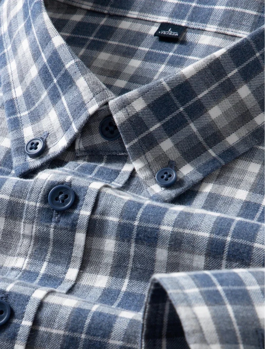 Chemise à carreaux en pur coton à manches longues