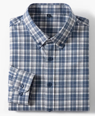 Chemise à carreaux en pur coton à manches longues