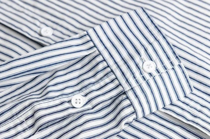 Chemise classique rayée en pur coton
