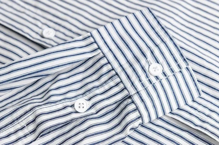 Chemise classique rayée en pur coton