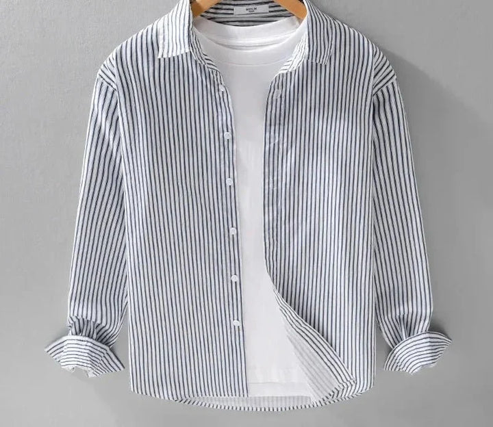 Chemise classique rayée en pur coton