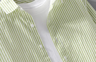 Chemise classique rayée en pur coton