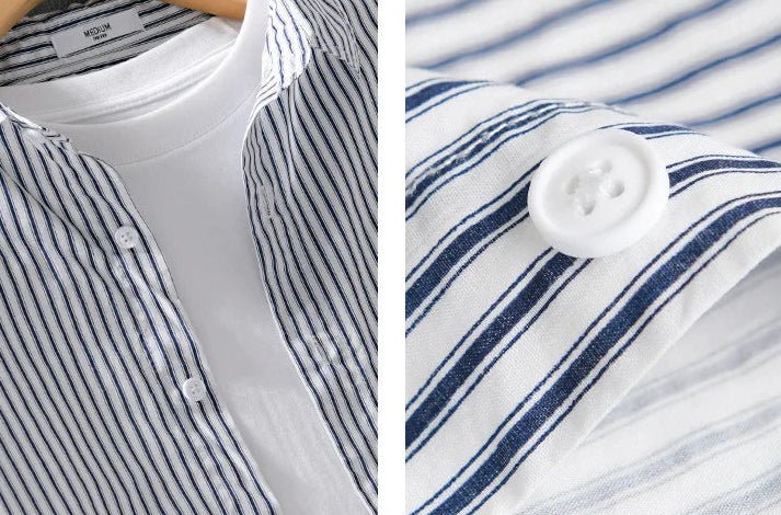 Chemise classique rayée en pur coton