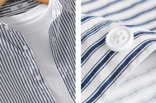 Chemise classique rayée en pur coton