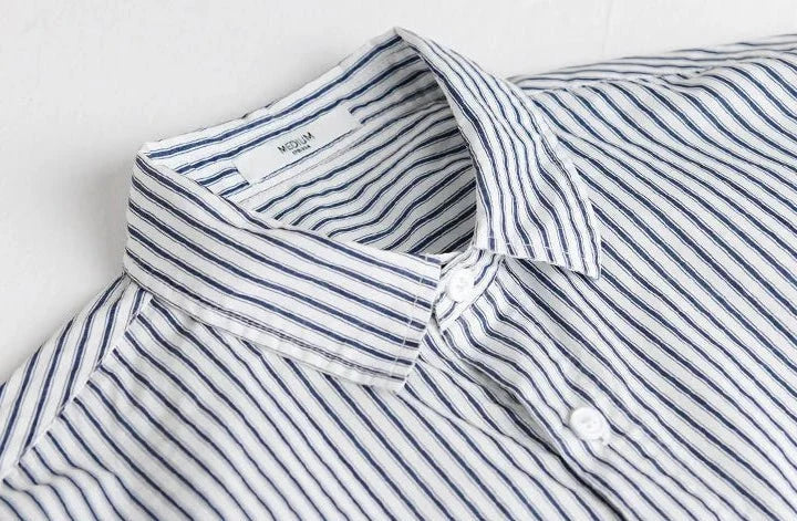 Chemise classique rayée en pur coton