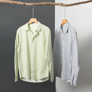Chemise classique rayée en pur coton