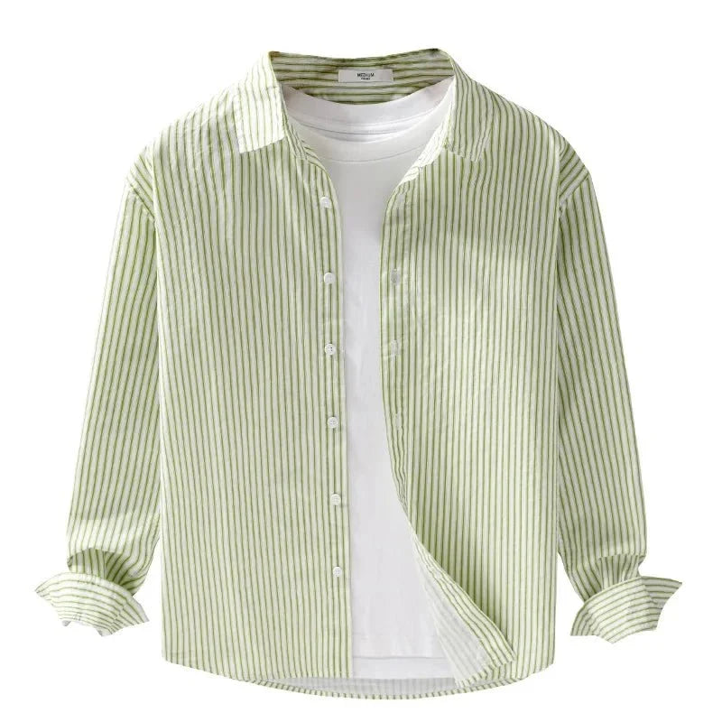 Chemise classique rayée en pur coton