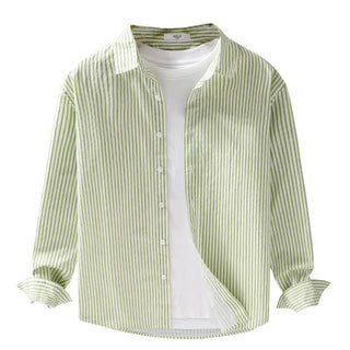 Chemise classique rayée en pur coton