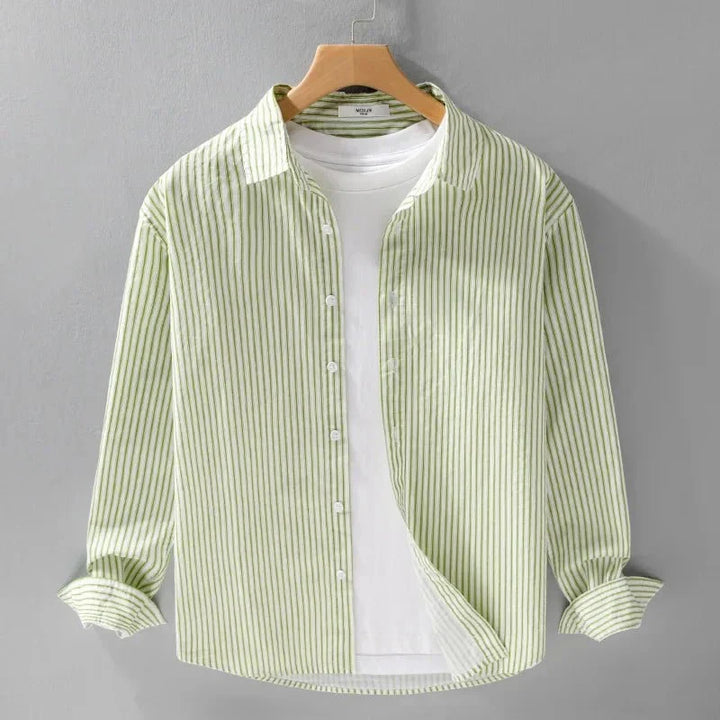 Chemise classique rayée en pur coton